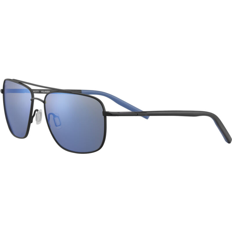 TELLARO, Matte Black with Blue Inside Temple Tips-Mineral Polarized 555nm Blue Cat 2 to 3, hi-res image number null